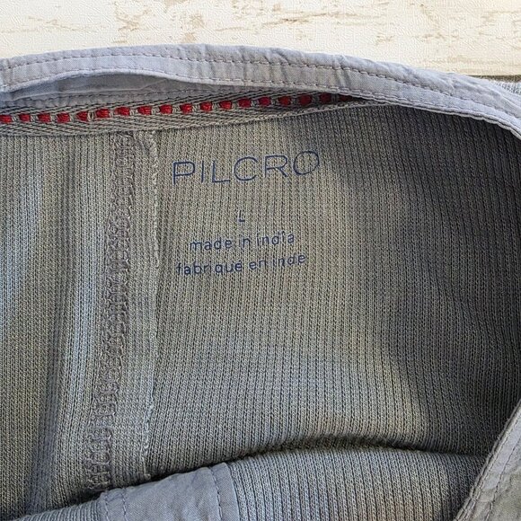 Pilcro Anthropologie The Andie Ribbed Henley Top L Plaid Smocked Pleated Whimsyg - Picture 5 of 9